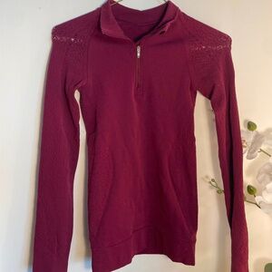 Lululemon Seamless Half-Zip Long Sleeve Top – Raspberry Pink – Size 2